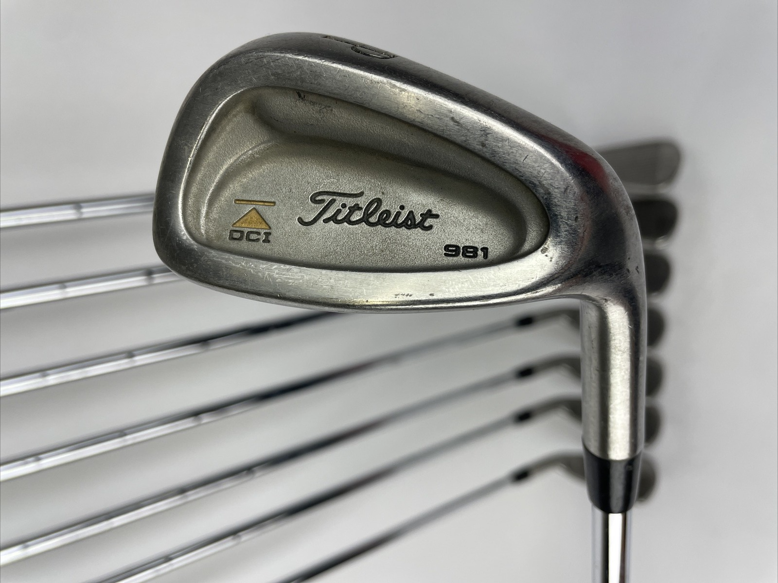 Titleist DCI 981 iron set 3 through pitching wedge Tri-Spec regular flex shafts original grips right hand golf clubs