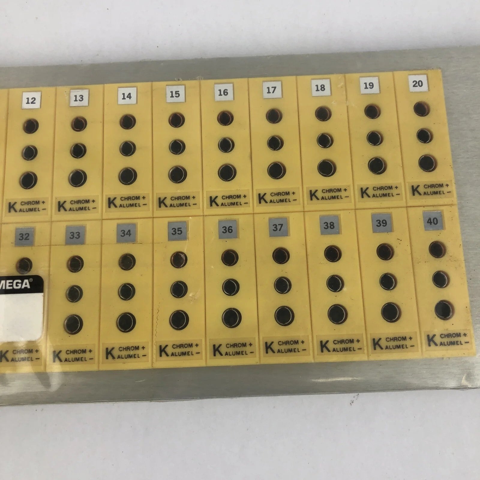 Omega Universal K-Type Thermocouple Jack Connectors 40 on 19" Rackmount Panel