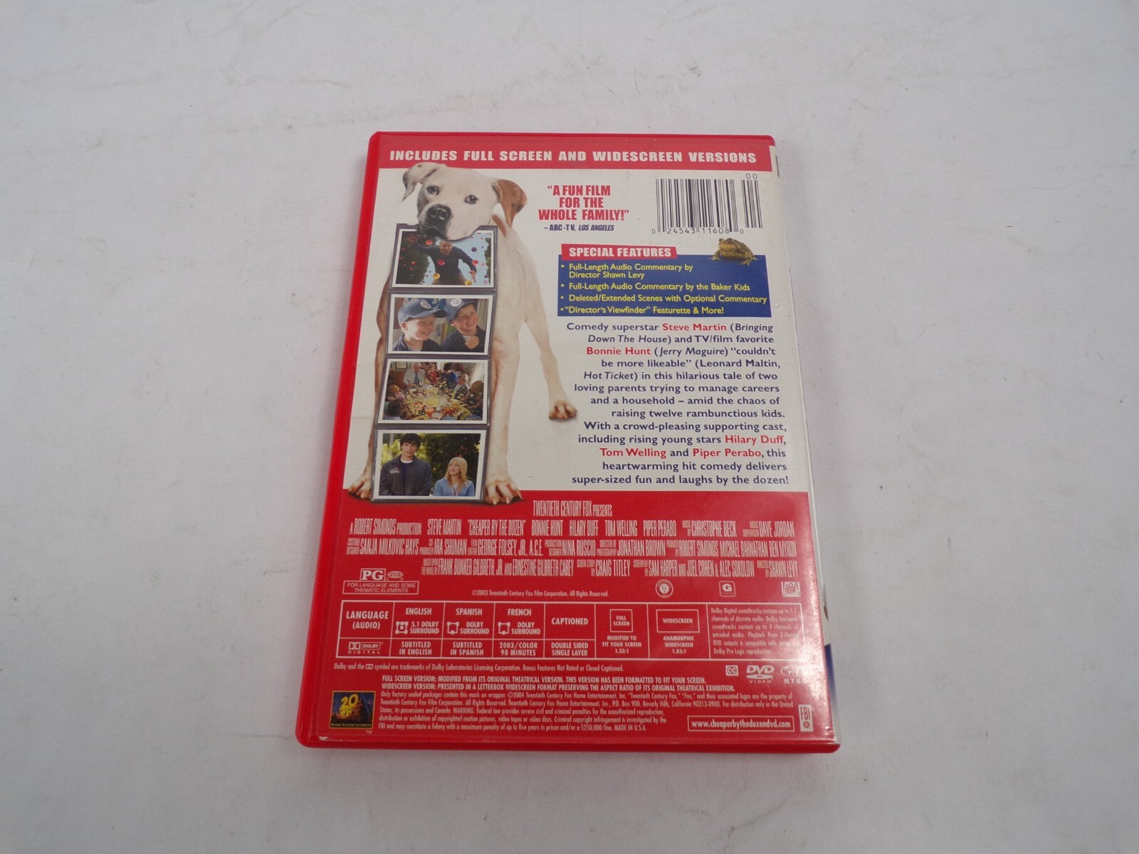Cheaper By The Dozen Steve Martin Bonnie Hunt Film for Whole Family  DVD Movies
