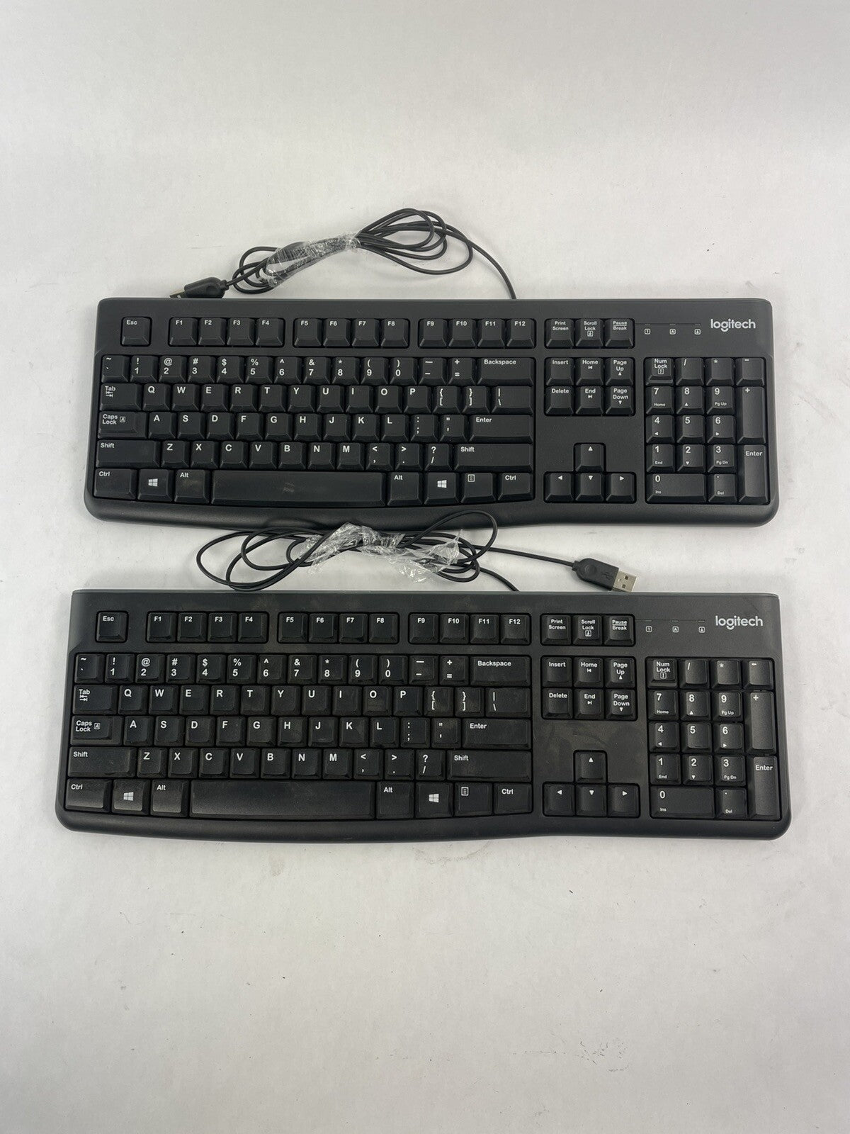 Lot of 2:  Logitech K120 USB Wired Desktop Keyboard