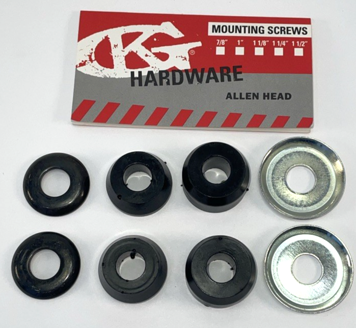 Grind King Truck Bushings Standard Conical Cushions Medium 90a w Washers BLACK