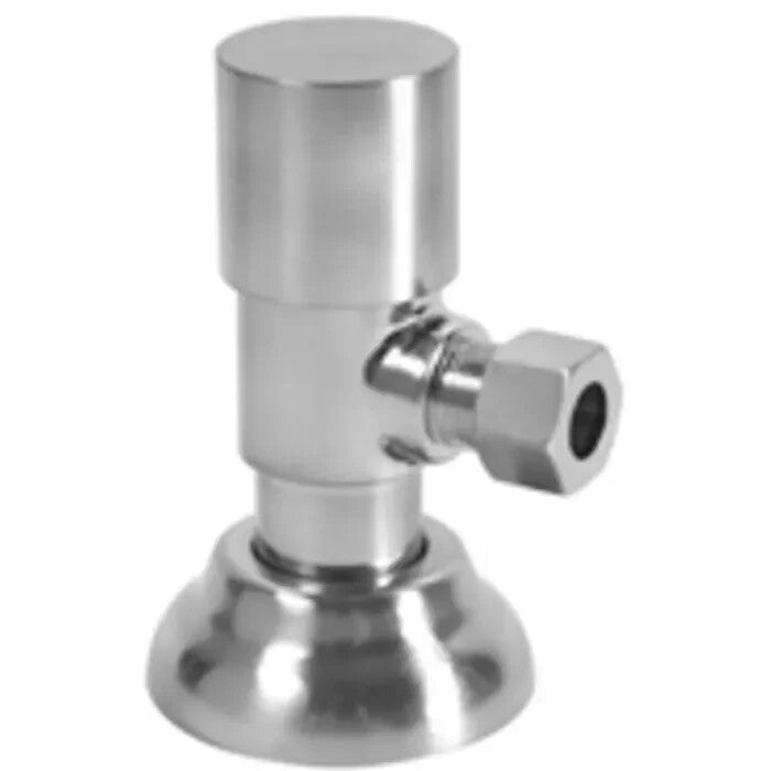 Mountain Plumbing MT6004-NL/BRN Round Handle Angle Valve with Flange Brushed Nickel
