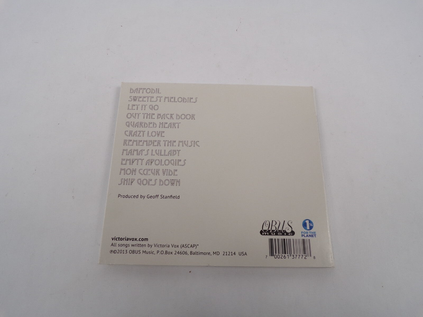 Key Victoria Von Daffodil Sweetest Melodies Let It Go Out The Back Door CD#28