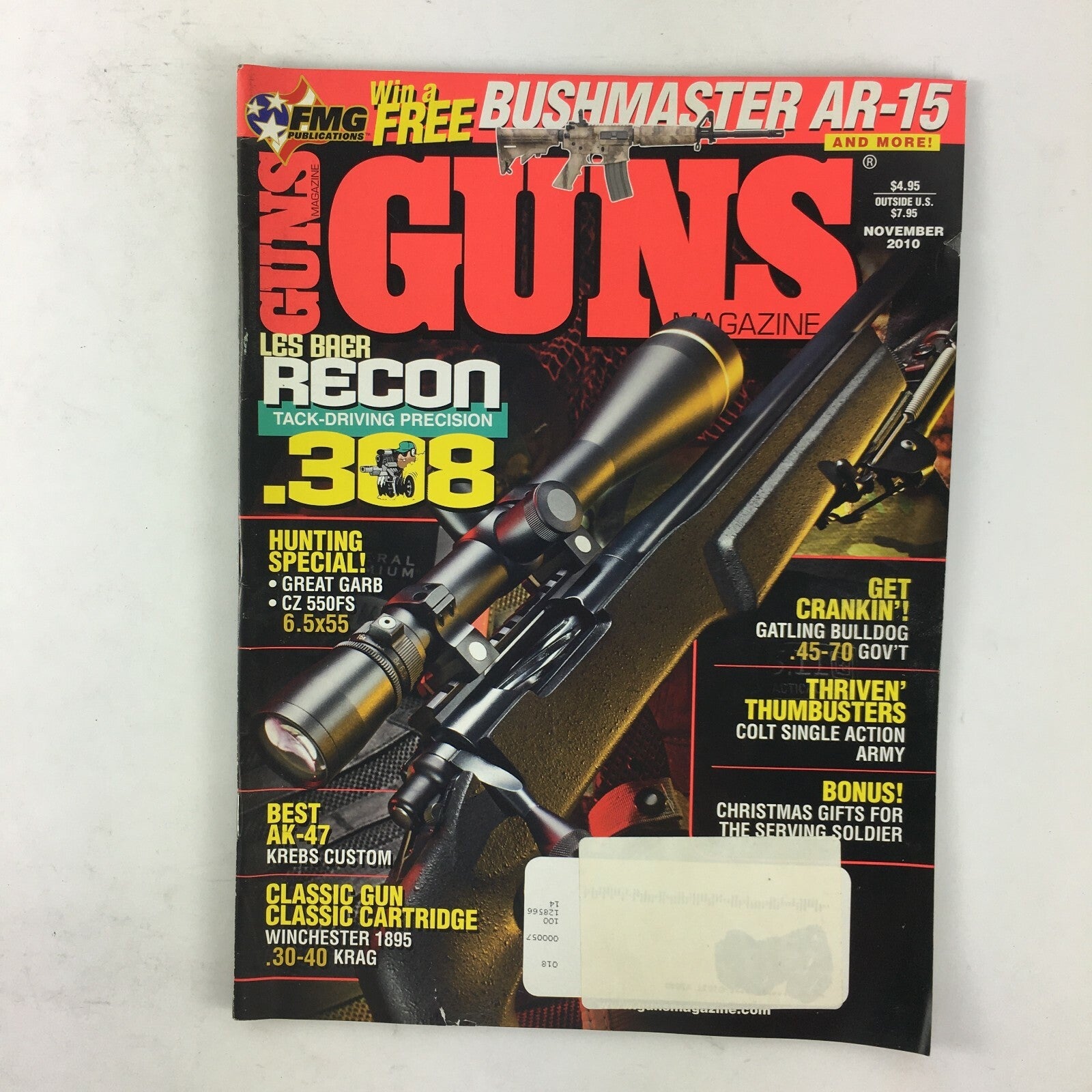 November 2010 Guns Magazine Recon .308 .30-40 KRAG 6.5X55 .45-70 Govt Winchester