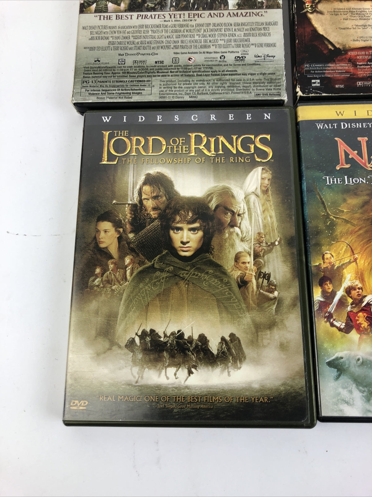 Fantasy DVD Lot Of 4 NARNIA The Lord of the Rings - 2 x Pirates of the Caribbean