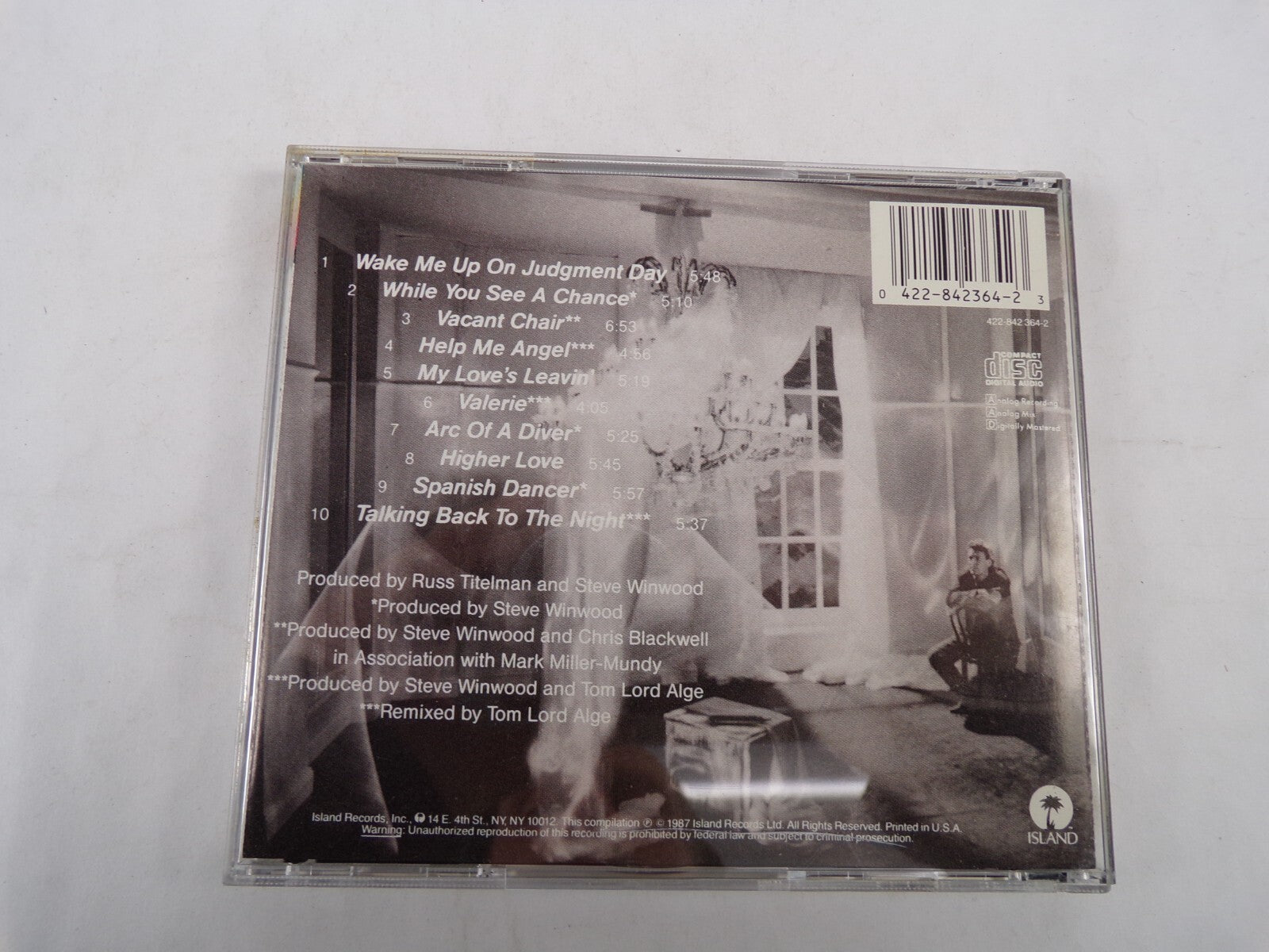 Steve Winwood Chronicles Wake Me Up On Judgment Day Vacant Chair Valerie CD#56