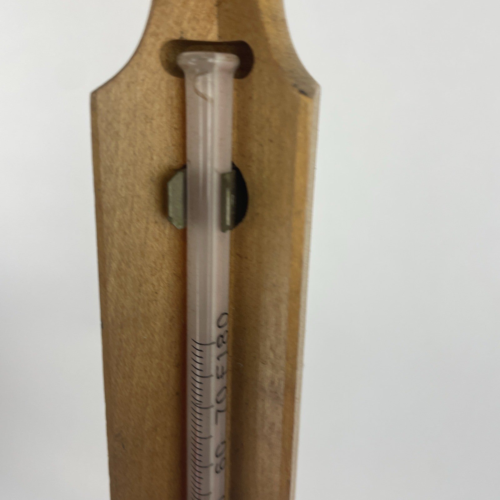 Vintage Brass ASTM Tank Gauging Woodback Cup Case Tank Thermometer