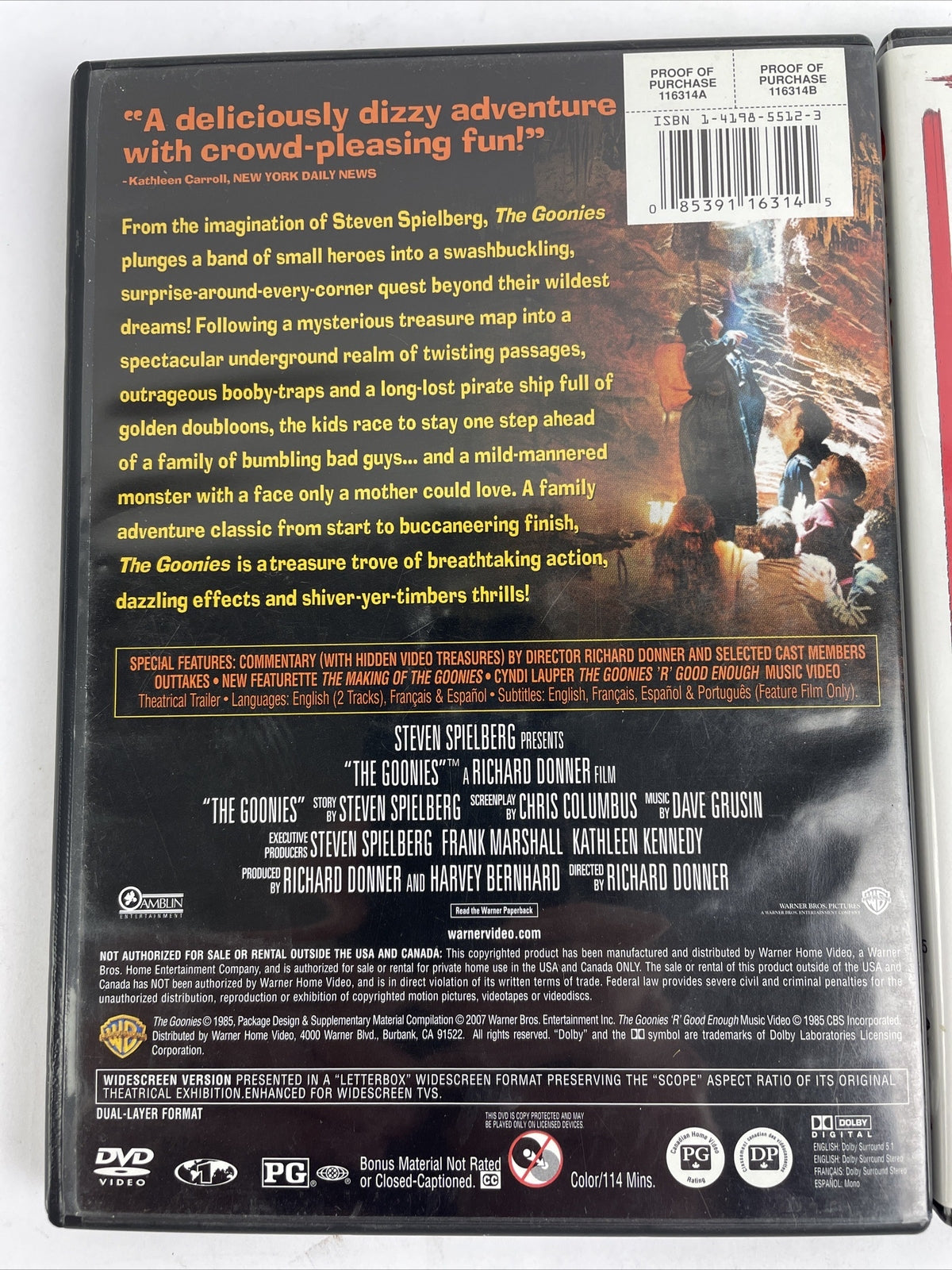 Lot of 2 x DVD Video The Goonies And  Gremlins Special Edition Stephen Spielberg