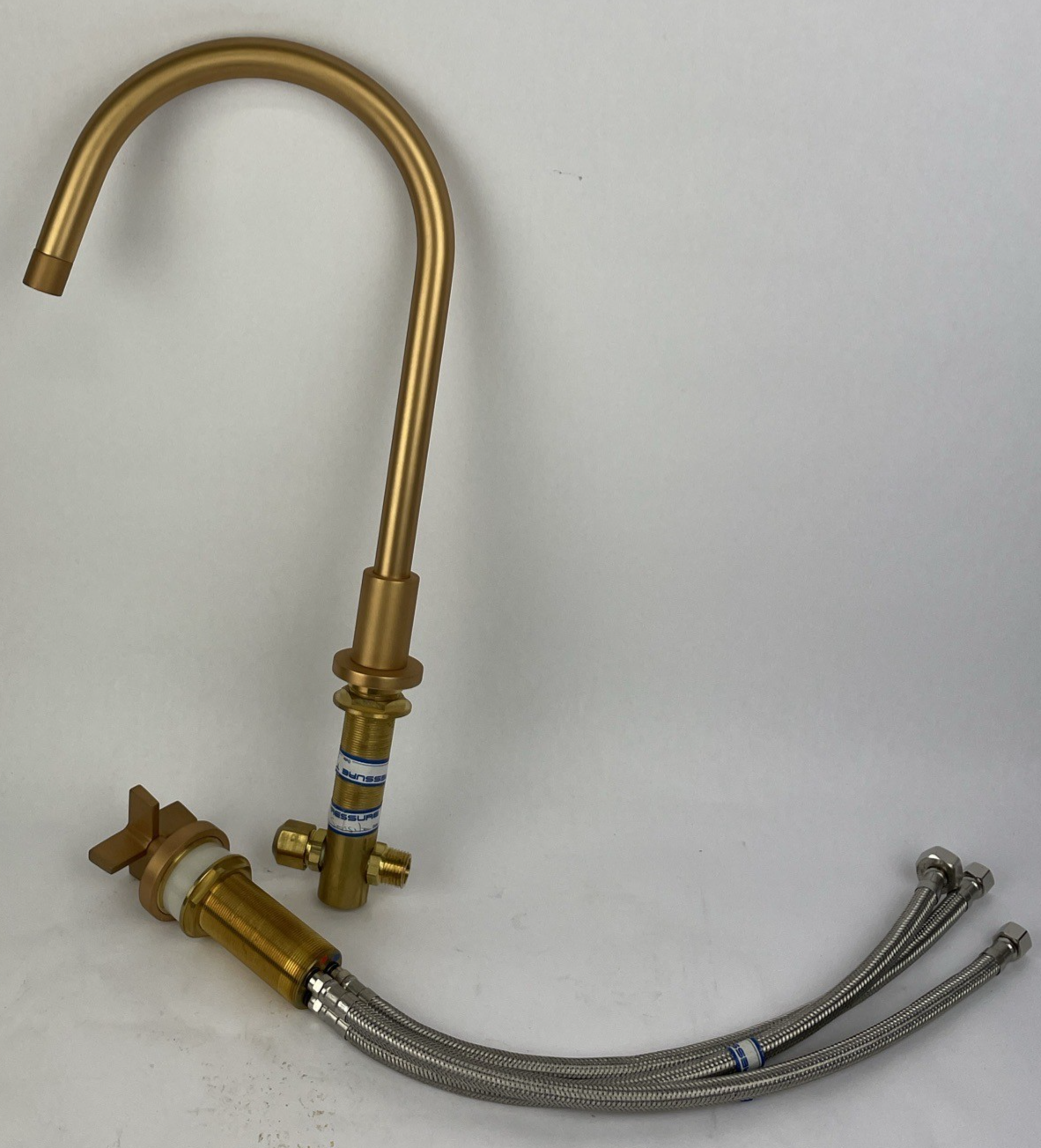 OEM Watermark 2 Hole Gooseneck Bathroom Faucet - Satin Brass Gold