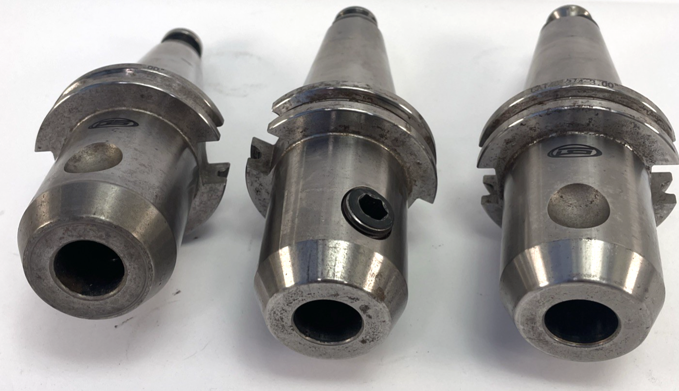 Lot of 3 x GS Tooling CAT 40 3/4 - 3” HS Endmill Holder with Pull Studs