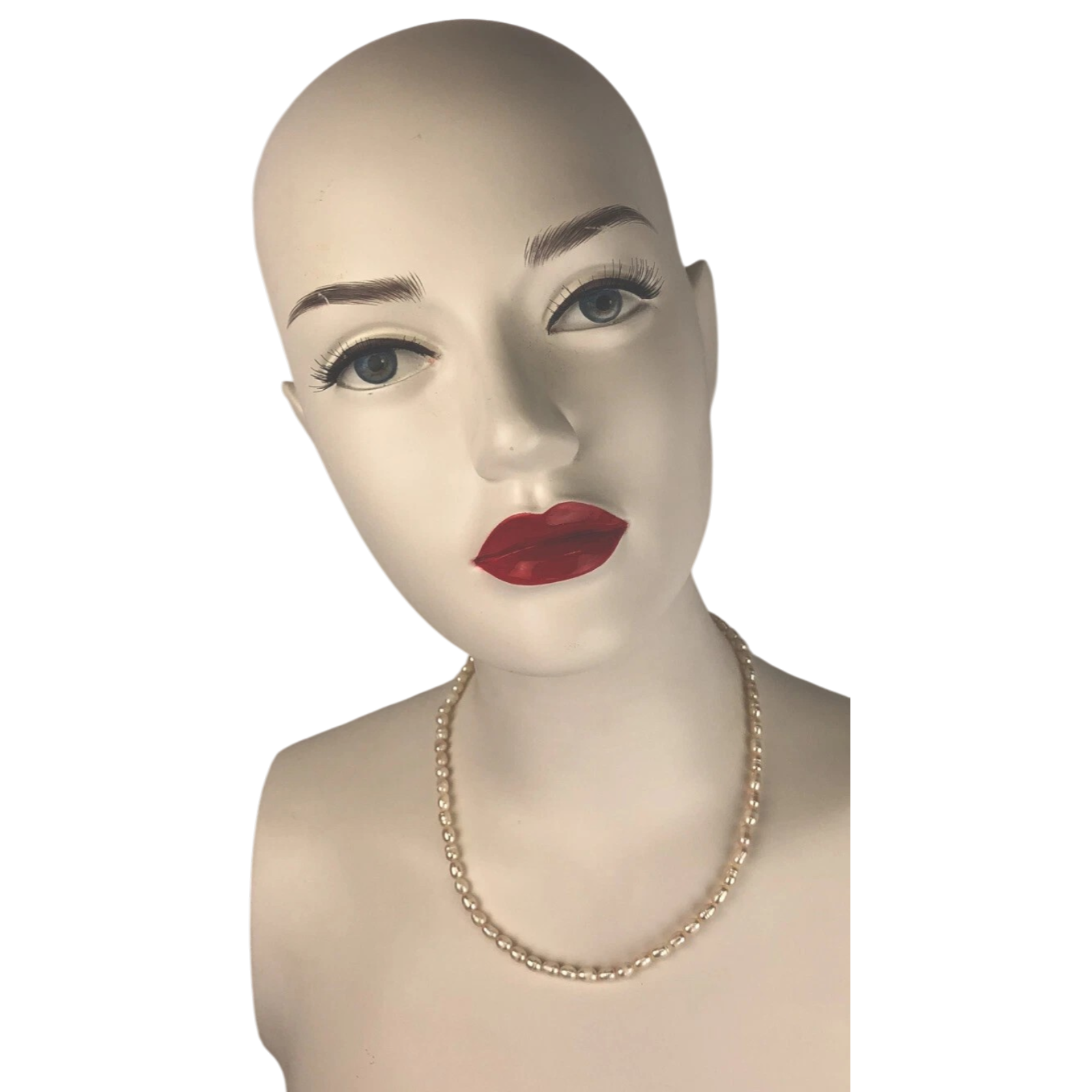3mm 4mm Real Natural White Freshwater Rice Pearl Gems Quality Necklace 18'' Look