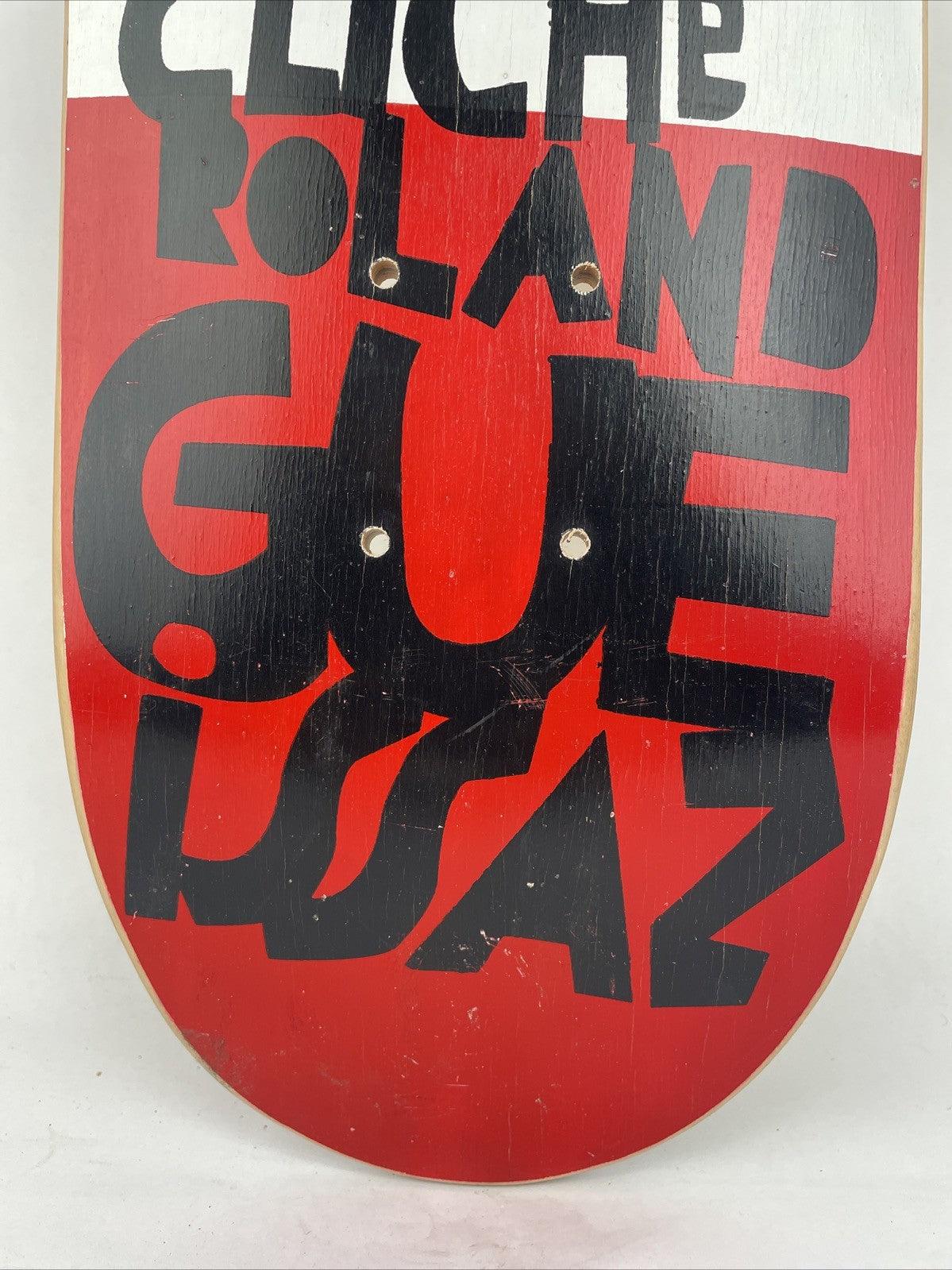 Vintage Cliche Skateboards " Roland Gueissaz " Pro Model Skateboard Deck 7.3"