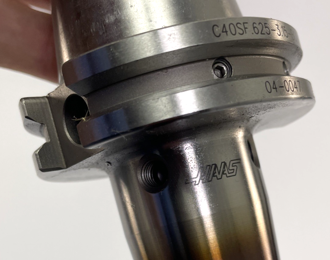 HAAS C40SF ..625 x 3.15 Shrink Fit Holder 04-0047 CAT40 w 15mm 3 Flute End Mill