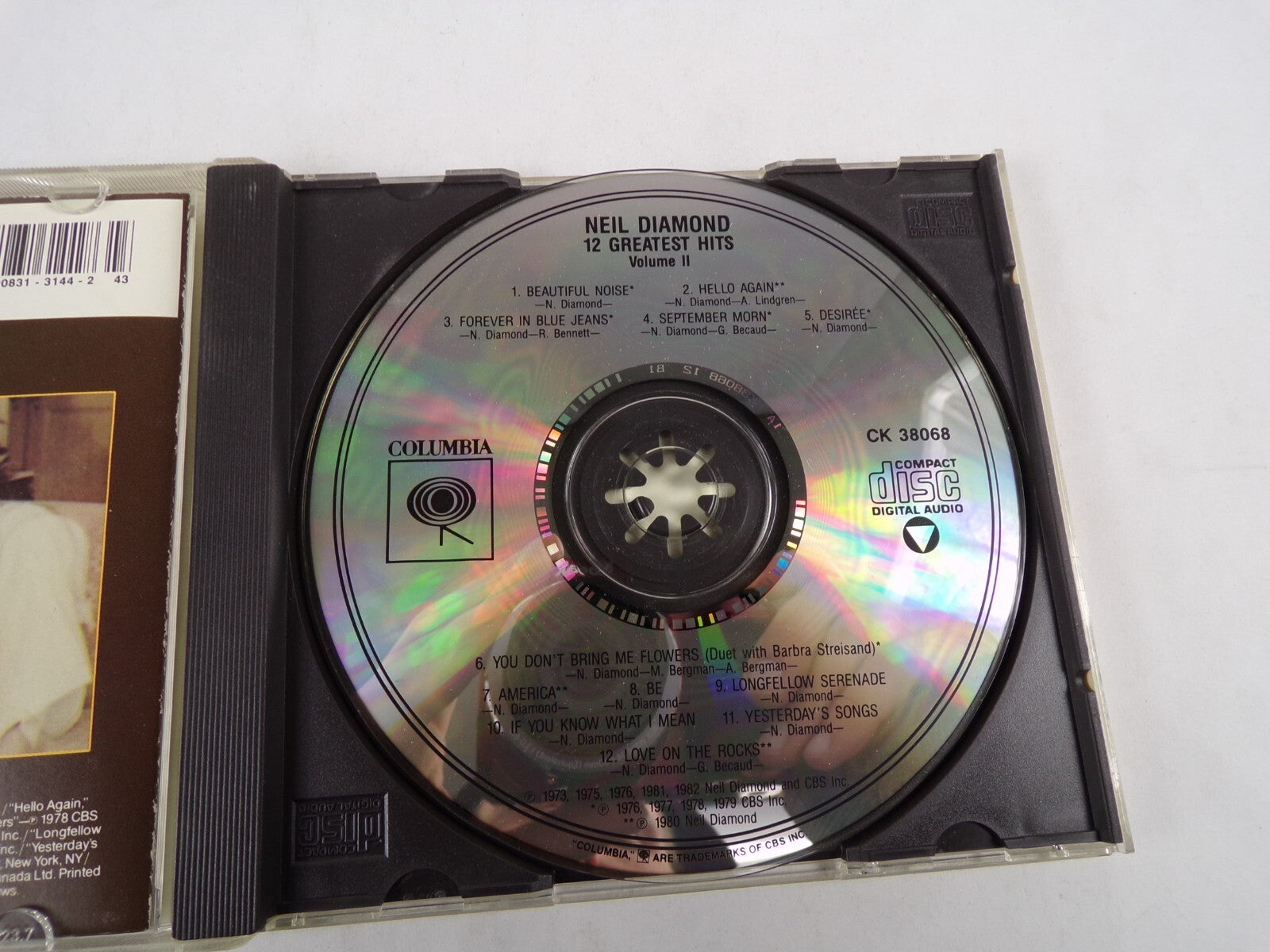 Neil Diamond 12 Greatest Hits Volume ll Beautiful Noise Hello Again Desire CD#55