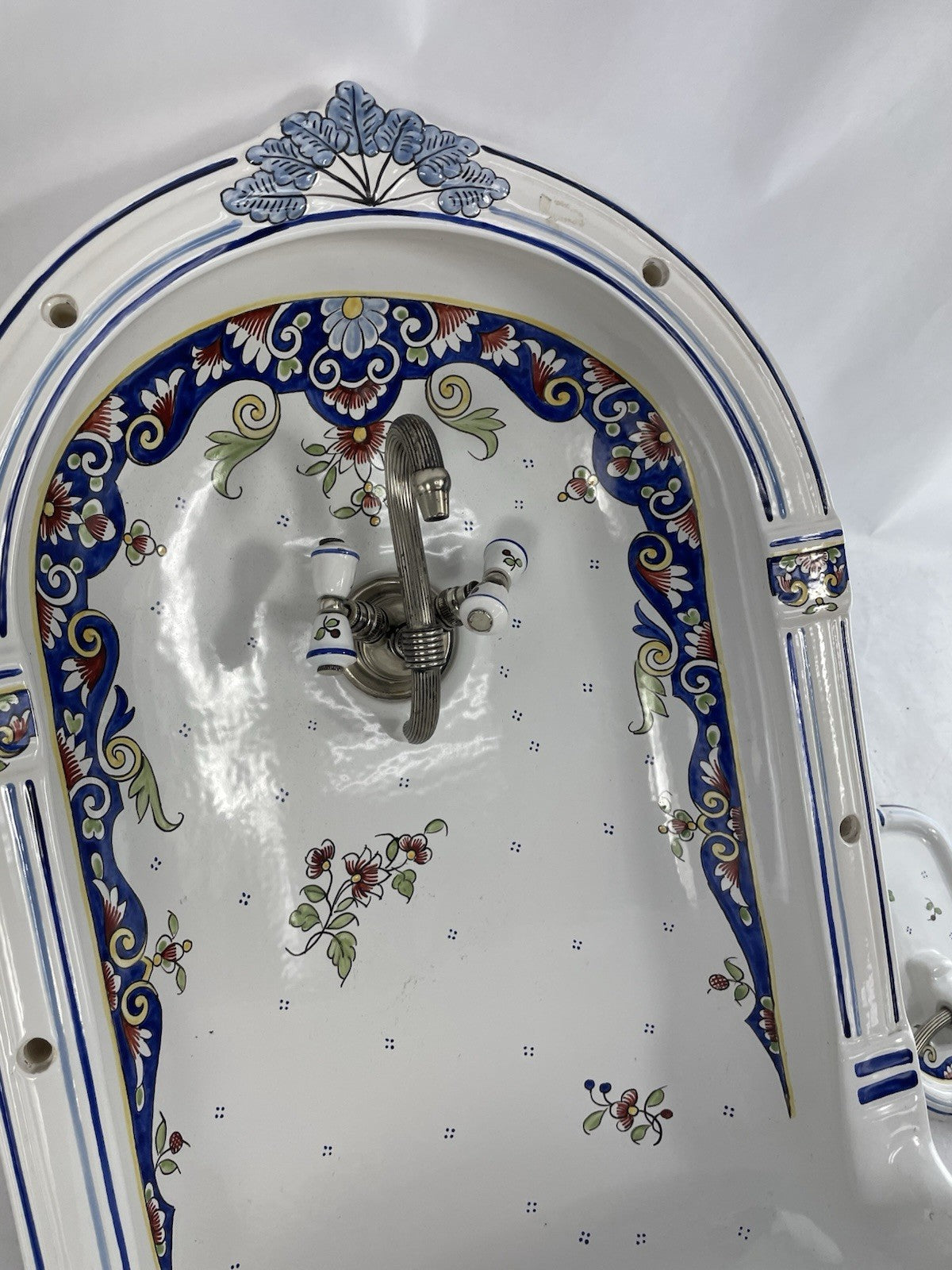Herbeau Vieux Rouen Bathroom Sink Lavabo Niche Earthenware Wall Fountain