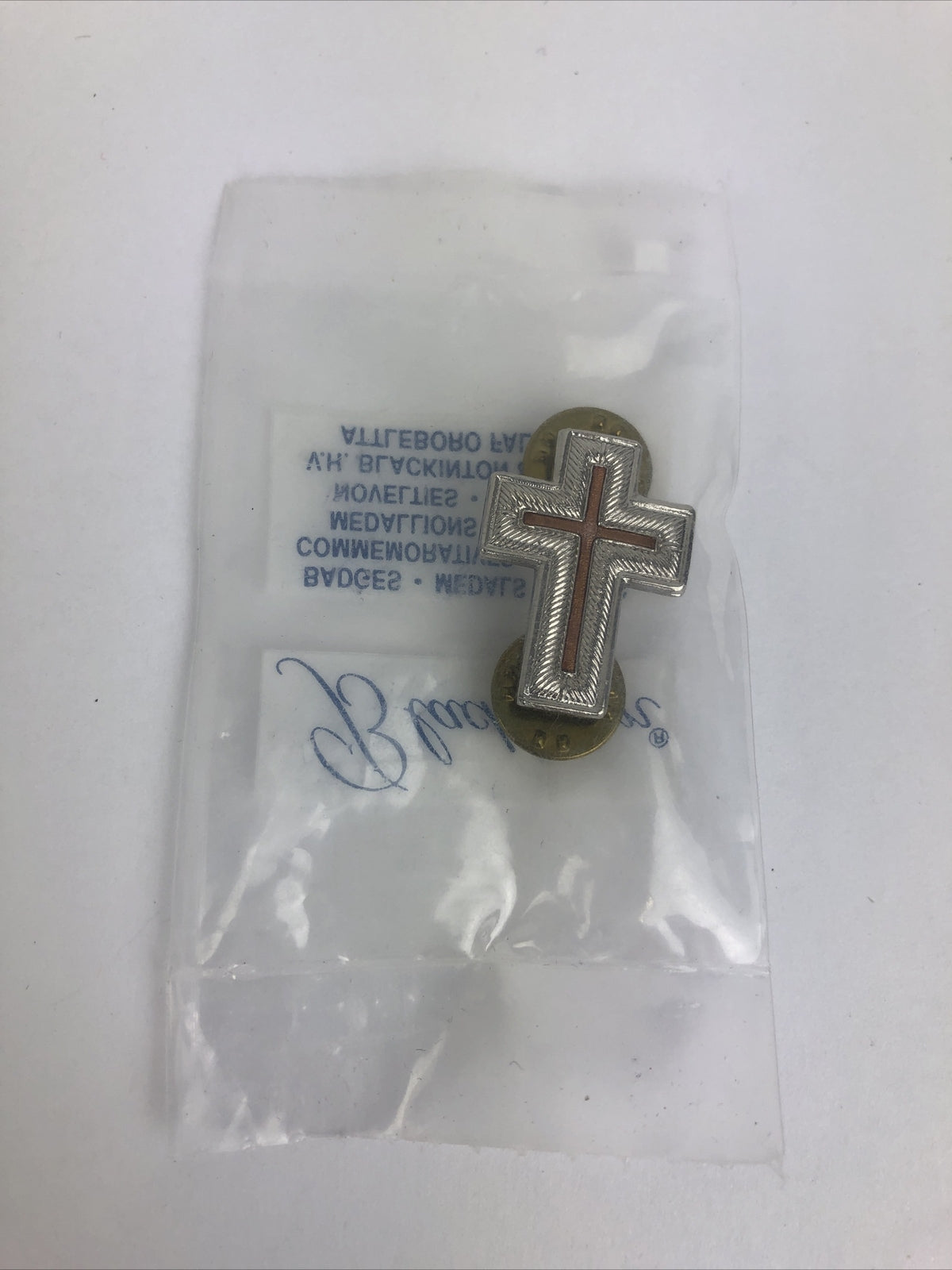 Vintage V. H. Blackinton Masonic Chaplains Cross Hat Pin / Lapel Pin  1" x 3/4"