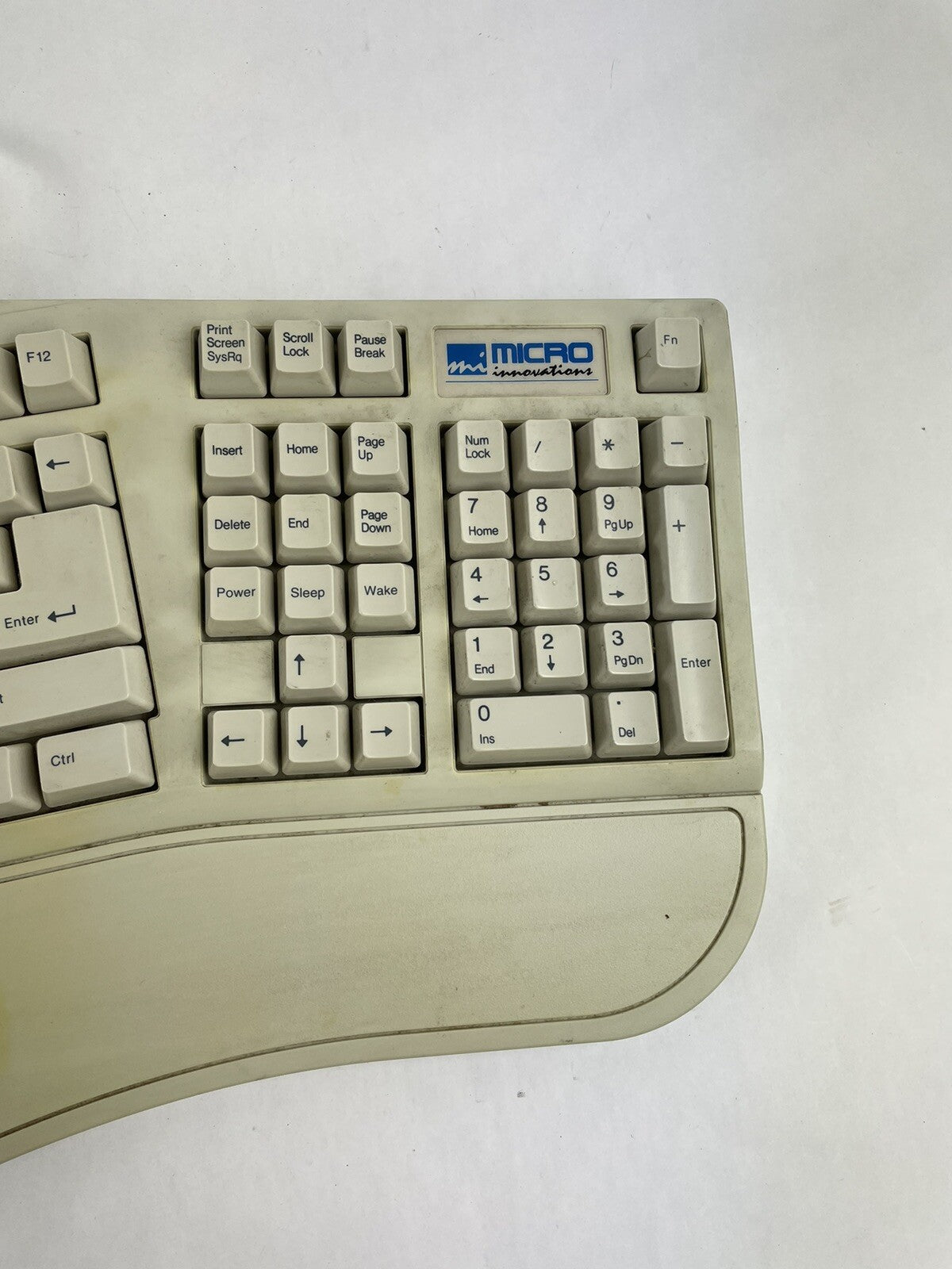 Vintage MICRO INNOVATIONS Turbo Stream KB-1001 RE+ Ergonomic Keyboard PS/2  PC