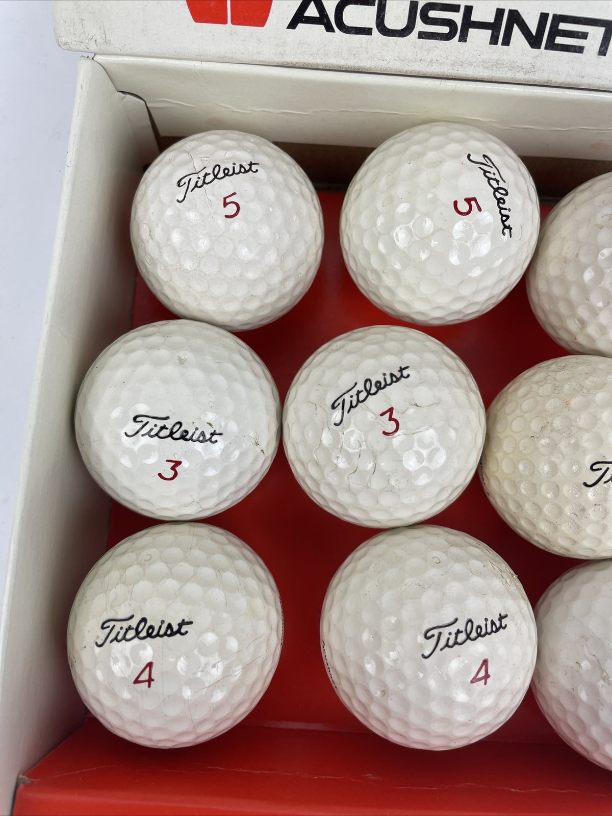 Vintage Titleist by Acushnet golf balls one dozen 12 ball set with original box collectible golf memorabilia display collection item