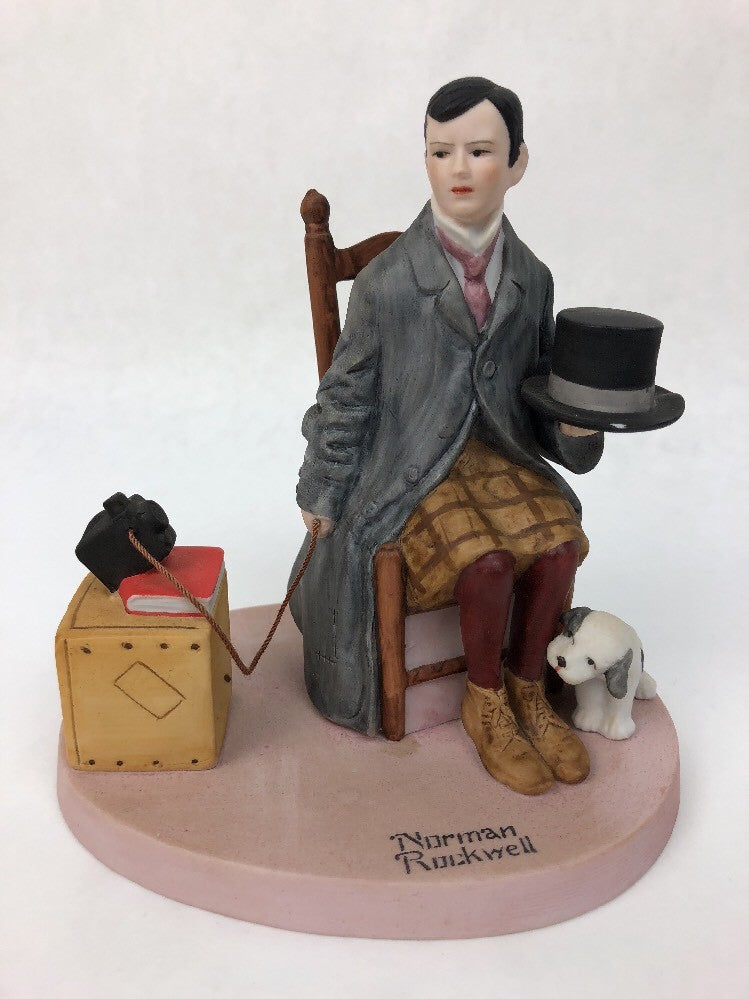 1980 NORMAN ROCKWELL Self-Portrait  Danbury Mint from 12 Porcelain FIGURINE