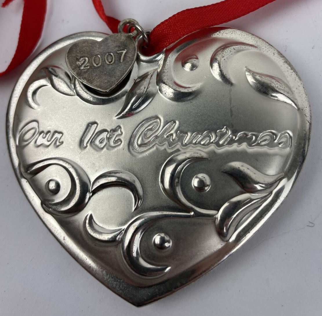 Lenox Opal Innocence 2007 Our First Christmas Heavy Metal Ornament