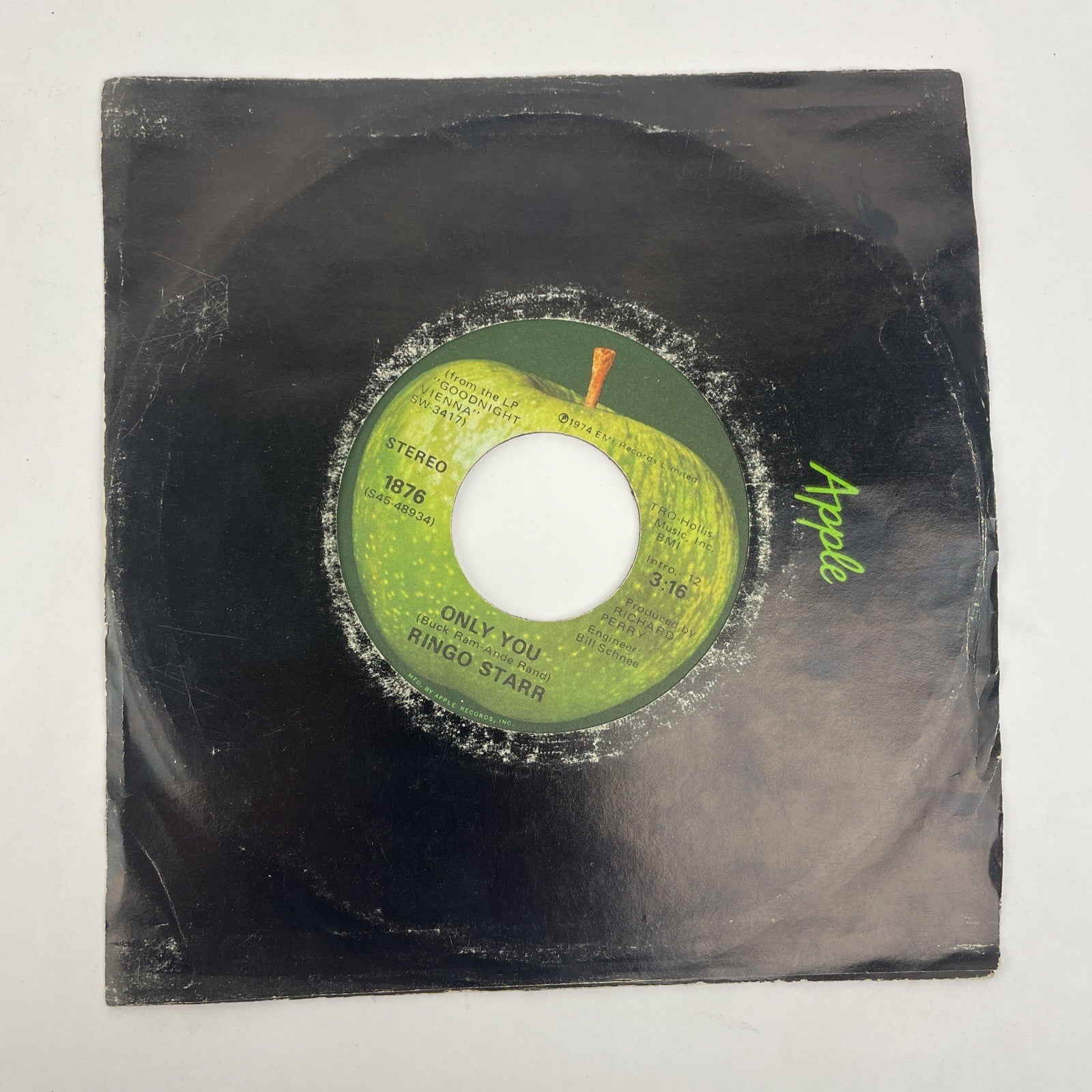 Ringo Starr Only You / Call Me Stereo 45 Vinyl Record Apple 1974 Scranton