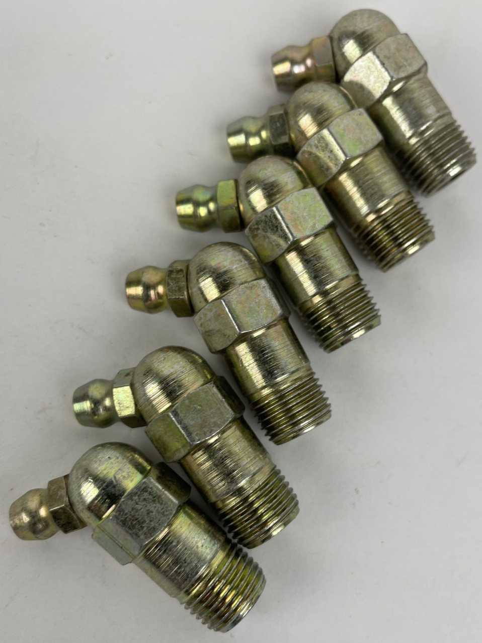 Lot of 6 pc 45° Degree Grease Fitting (s) Tapered Thread 3/8"