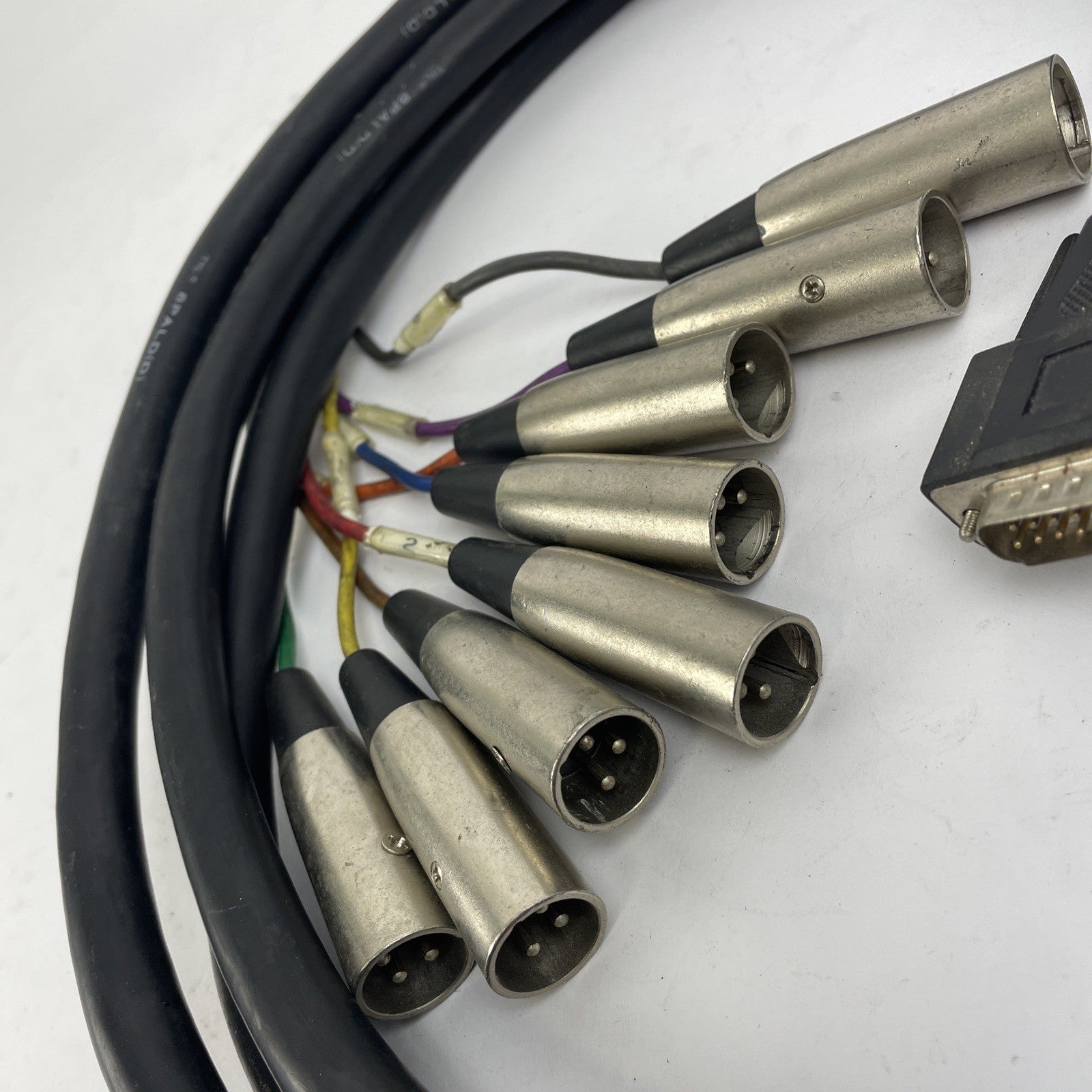 Male 25 Pin AES EBU to 8 x XLR Male 3 Pin Connection Breakout Snake Cable 10'