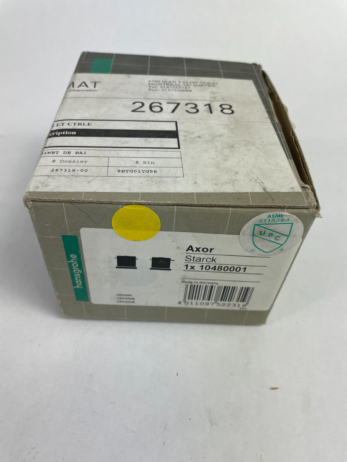 Hansgrohe AXOR Starck 10480001 chrome solid brass faucet