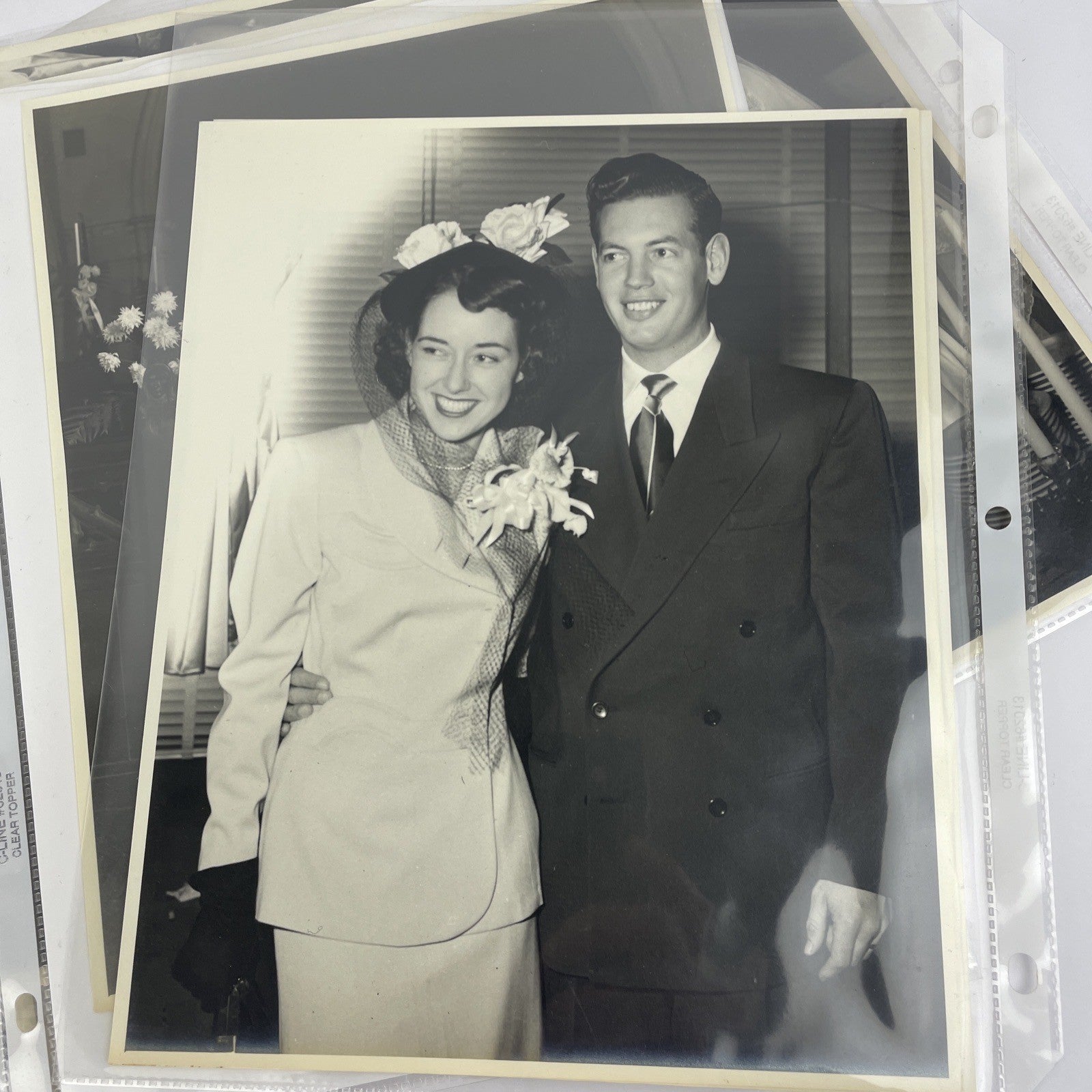 Vintage Large Photos Lot of 2 American Family Wedding Party 1960s Pictures 8x10