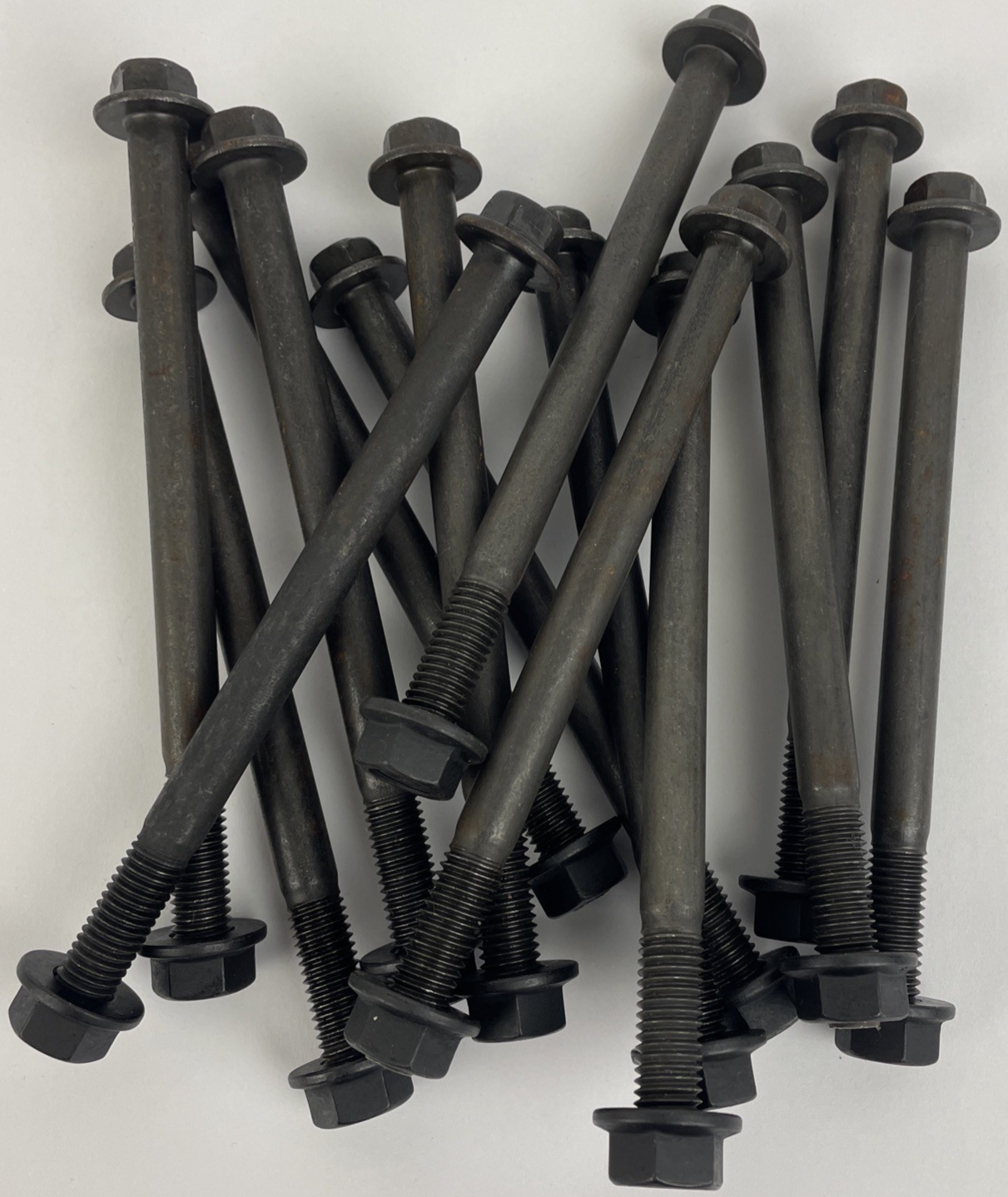14 x Class 10.9  M10-1.50 Flange Bolt, Black Phosphate Steel 160 mm 6" w Hex Nut