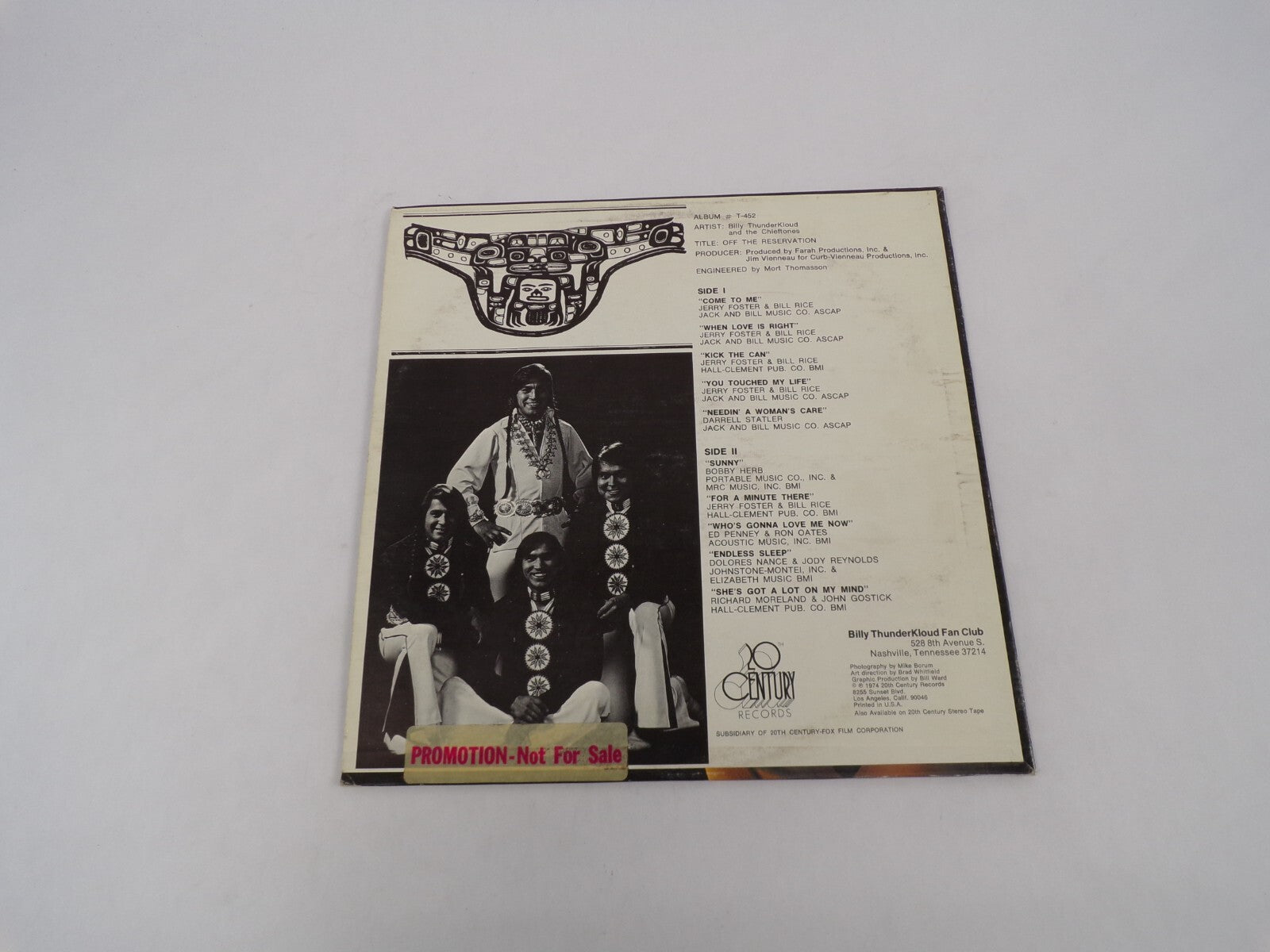 Billy Thunderkloud And The Chieftones Off The Reservation Come To MeVinyl Record