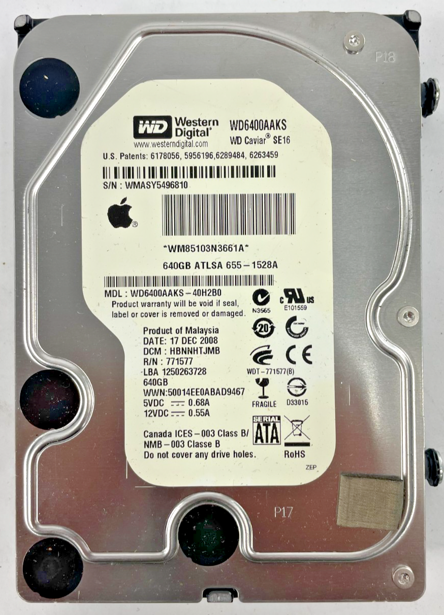 Western Digital WD6400AAKS 7200 RPM SATA 640 GB Internal Hard Drive Cache16 MB