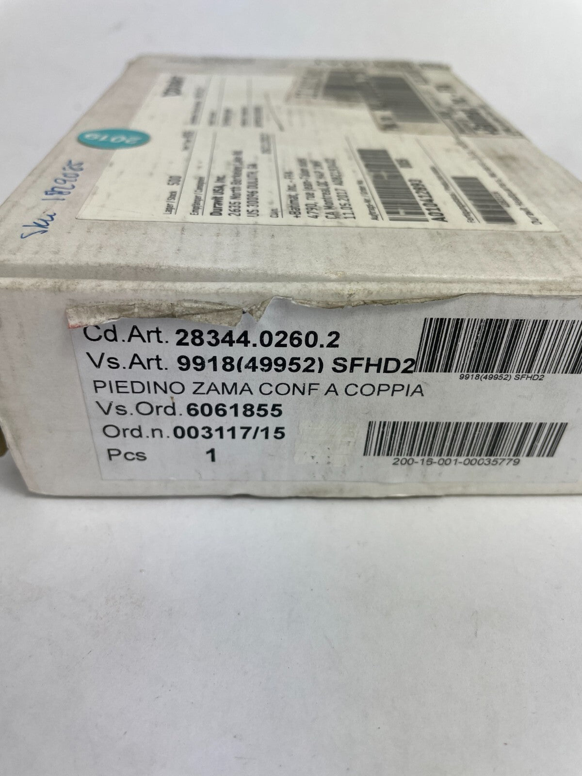 Duravit Faucet 1829085 Piedino Zama Confa A Coppia 28344.0260.2
