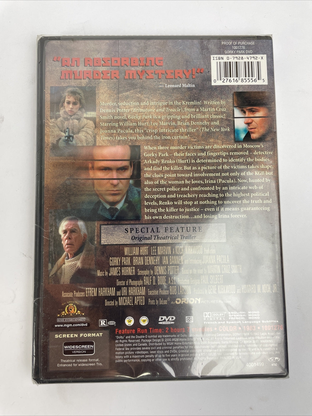 Gorky Park MGM DVD Video William Hurt Lee Marvin Brand New and Sealed