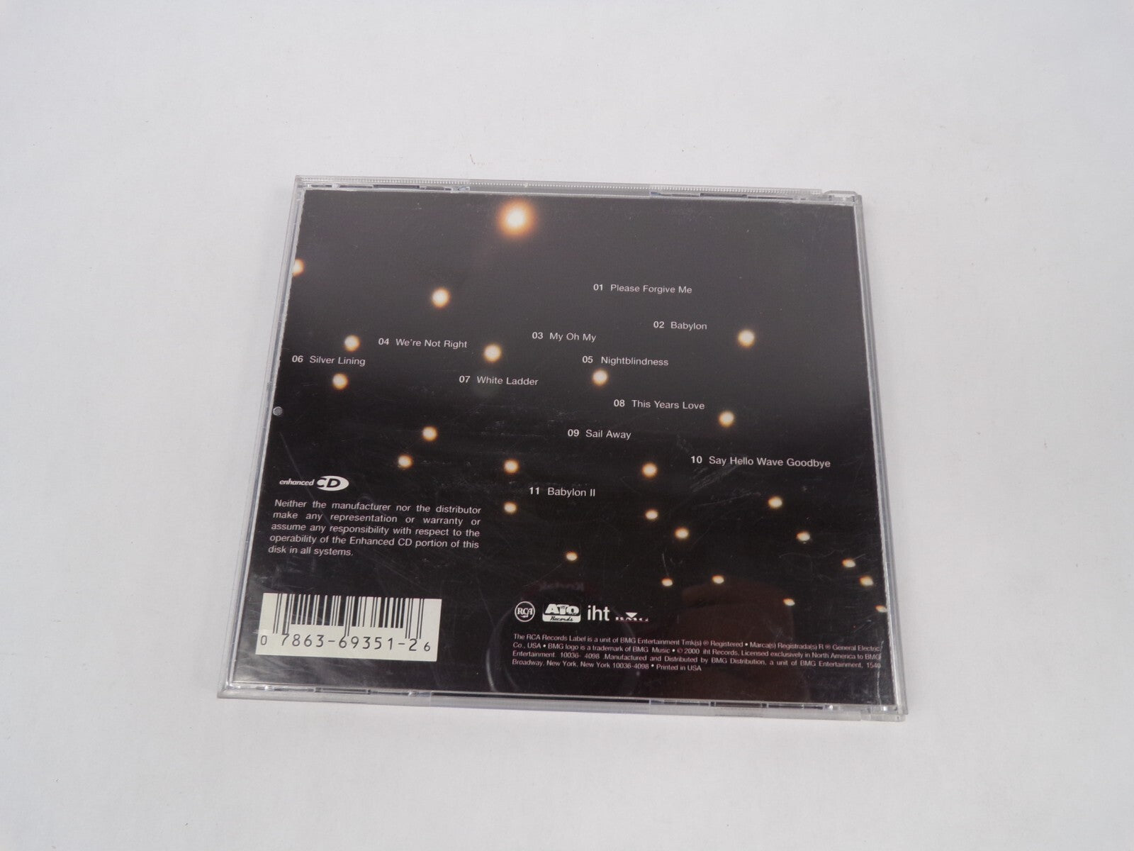 David Gray White Ladder Please Forgive Me Babylon My Oh My We're Not Right CD#63