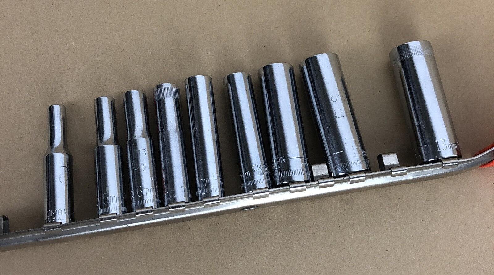 Craftsman 1/4" Drive 9pc Metric 6pt Deep Socket Set - 4mm to 13mm - no 10mm