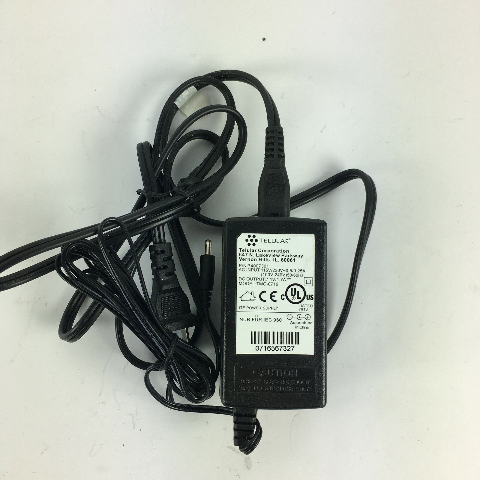 Genuine Telular TMG-0716 Output 7.1V 1.7A Power Supply Adapter A24