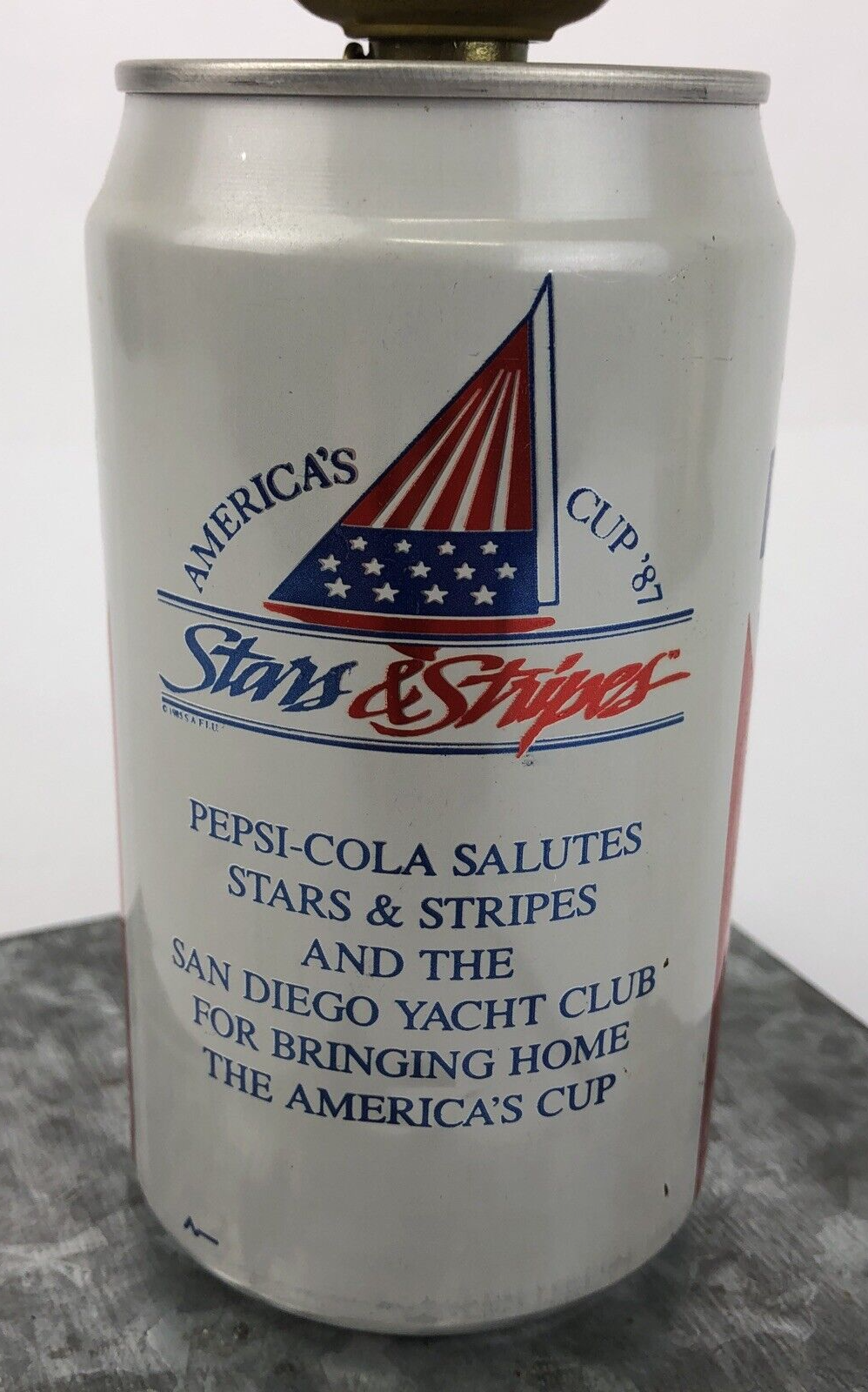 Vintage Working 1987 America’s Cup San Diego Pepsi Can Light Lamp Pepsi Cola