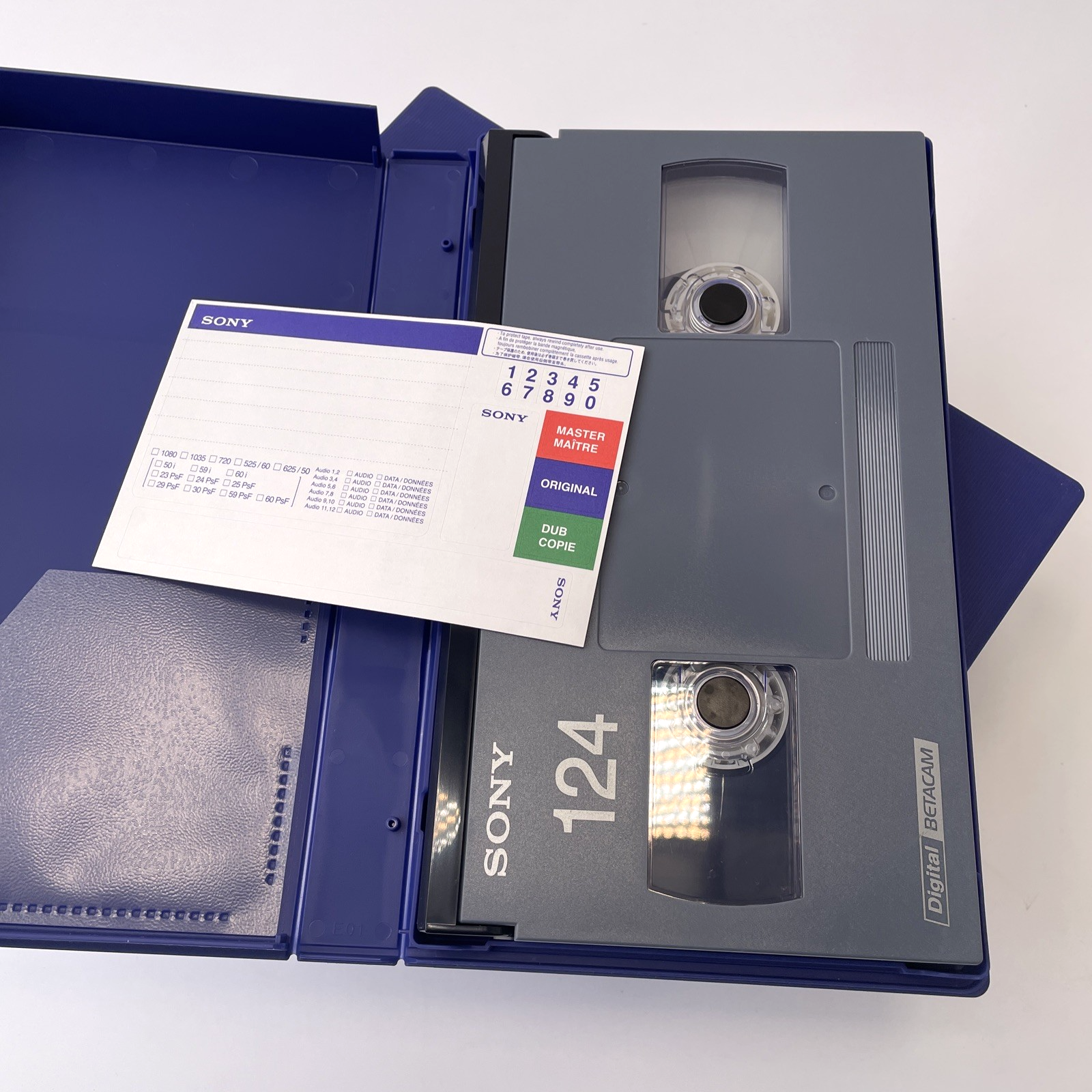 Lot of 5 Sony BCT-D124L 124 MINUTE DIGITAL BETACAM-METAL TAPE-LARGE - NEW