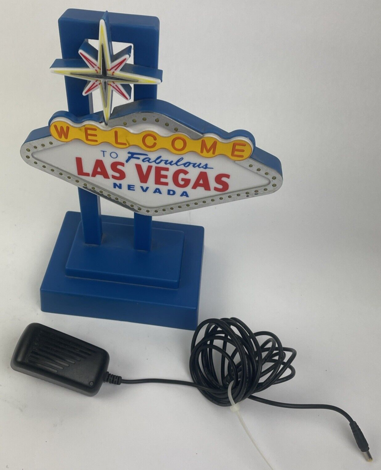 Vtg Welcome to Fabulous Las Vegas Nevada Bar Decor Sign with Flashing Lights 12"