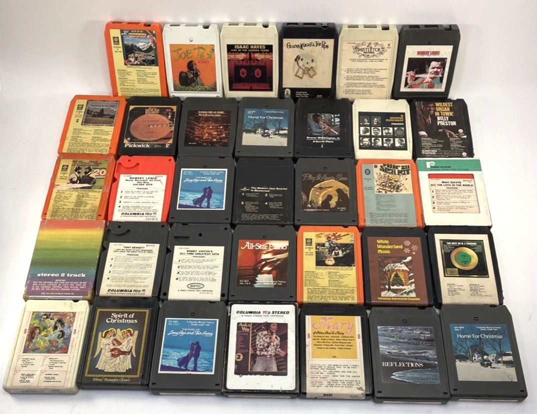 8 Track Audio Music Tapes Lot Of 34 Crazy Assortment of Genre