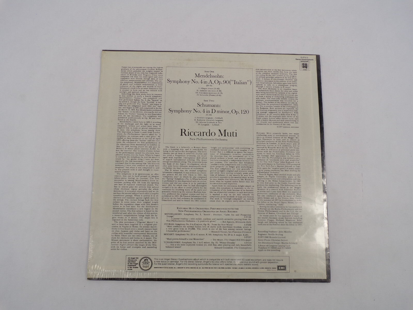 Riccardo Muti Mendelssohn: "Italian" Schumann: Symphony No.4 In D Minor New Phil