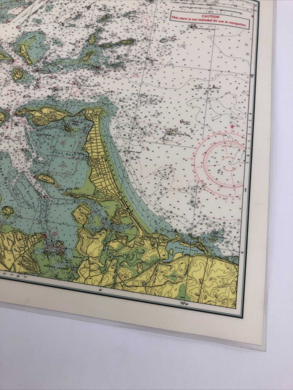Boston Harbor Massachusetts United States Nautical Sonar Chart Map Laminated