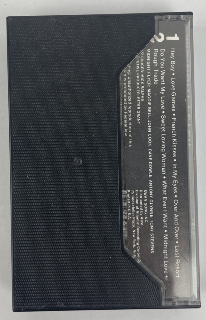 MIDNIGHT FLYER : Self Titled "midnight flyer" SWAN SONG Records  Cassette Tape
