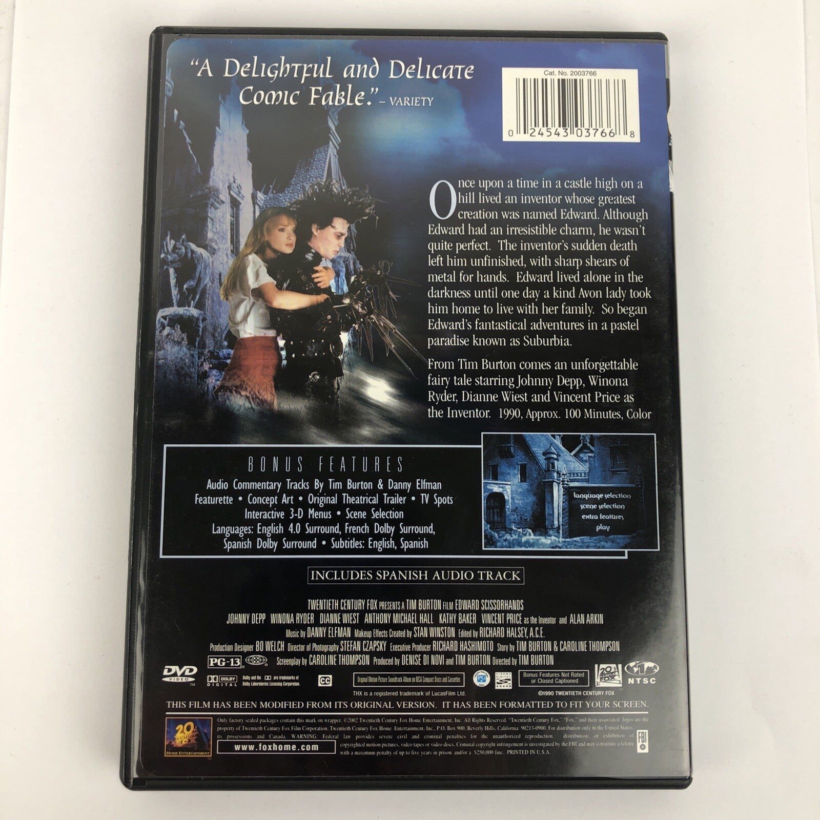 Edward Scissorhands [DVD] Full Screen 10th Anniversary Edition - DVD - Mint Cond