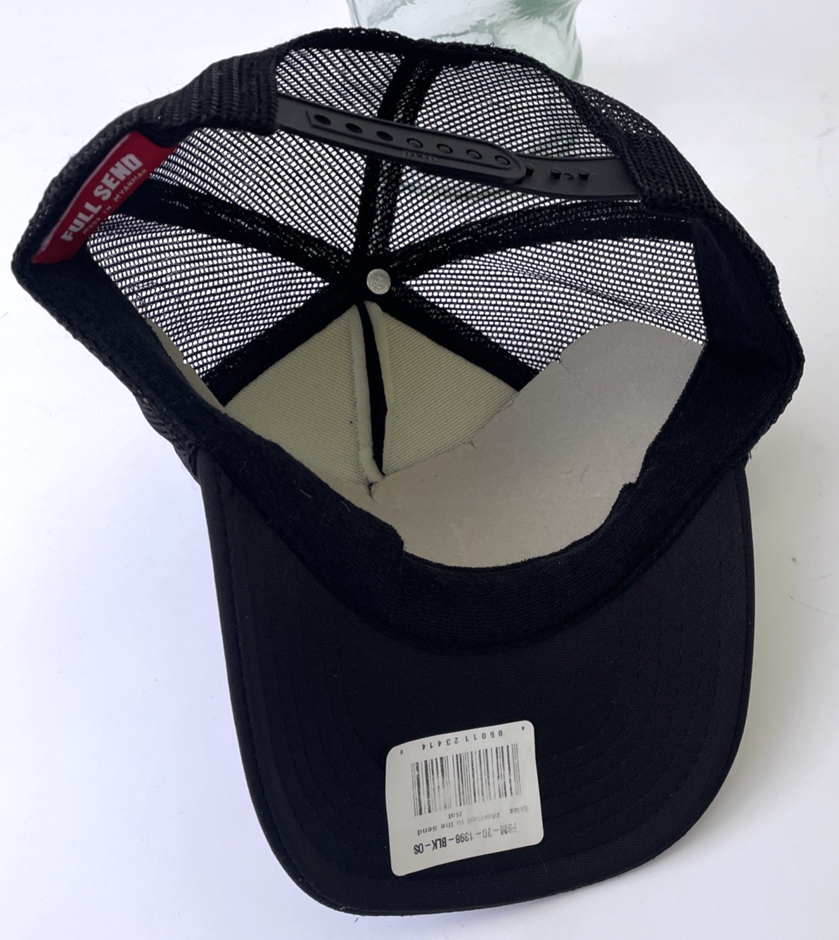 Full Send Trucker Hat Black Red OS Married To The Send Heart Foam Front Rope