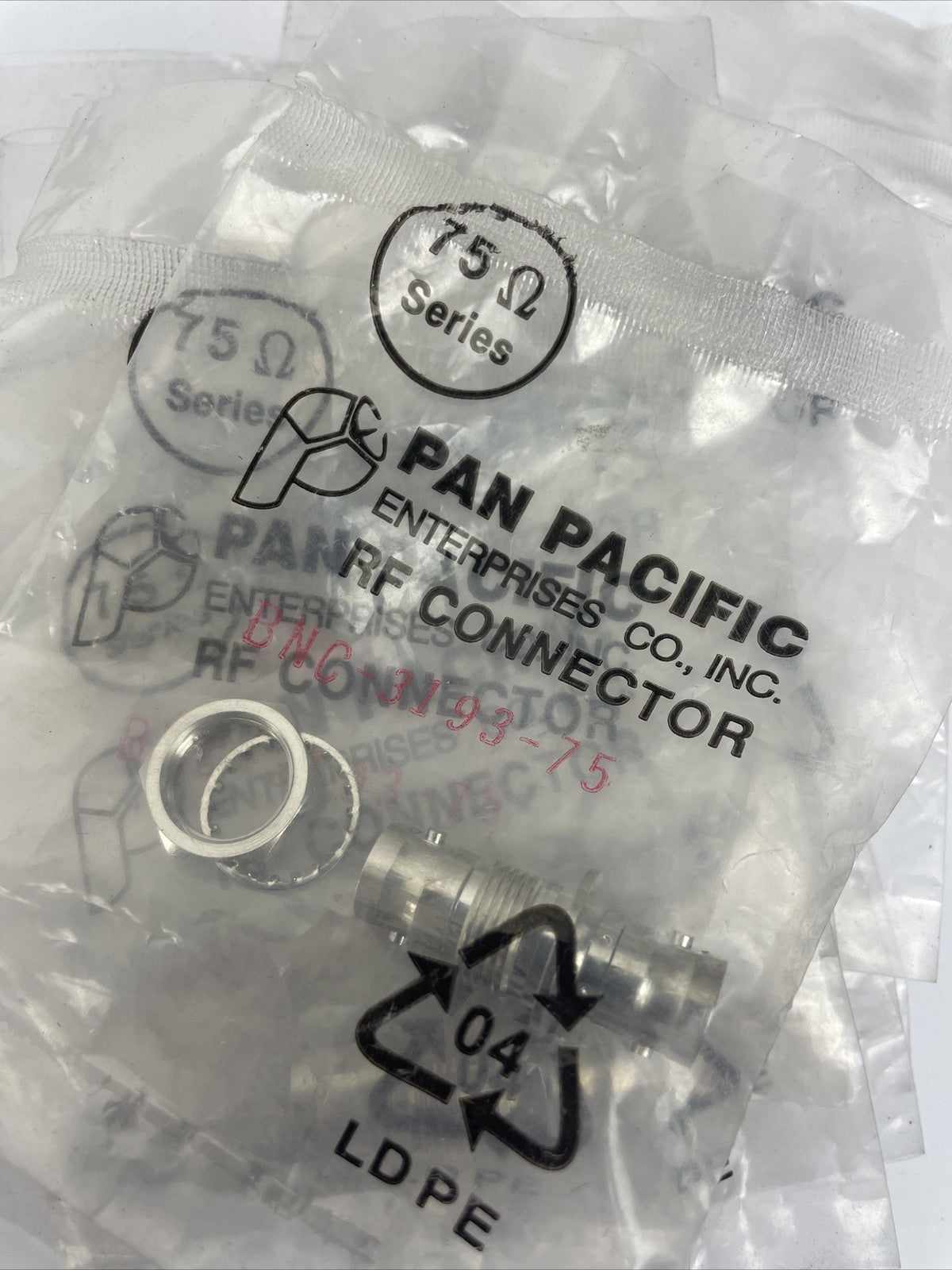 Pan Pacific BNC-3193-75 RF Connector Lot of 8