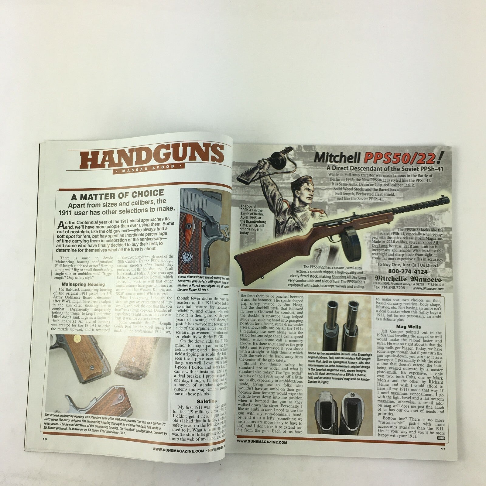 November 2011 Guns Magazine Ruger M77 .308 WIN .380 ACP .38 Special AK 7.62x39