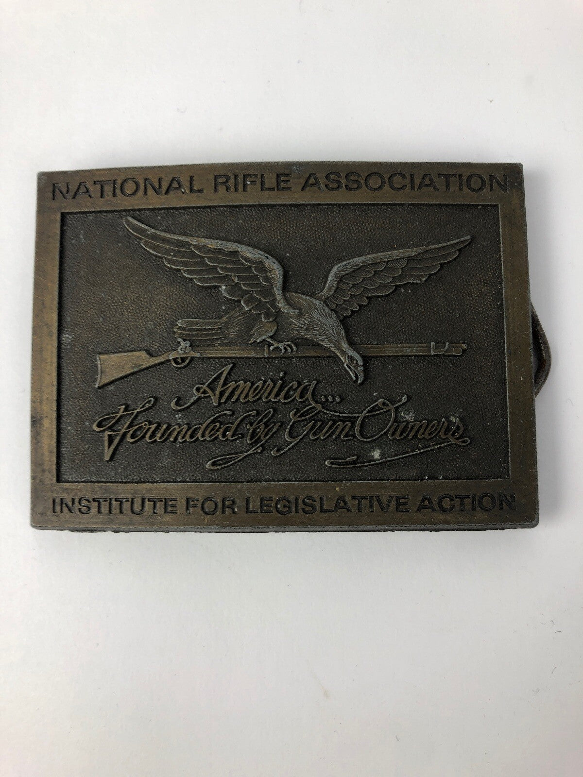 NRA BELT BUCKLE AMERICA FOUNDED BY GUN OWNERS INSTITUTE FOR LEGISLATIVE ACTION 