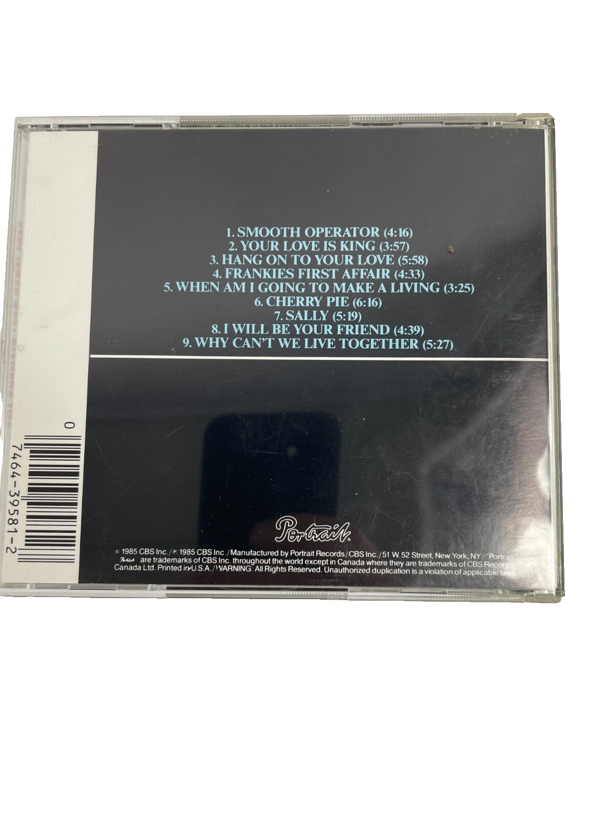 Sade – Diamond Life Smooth Operator Your Love Is King Cherry Pie Sally CD#29